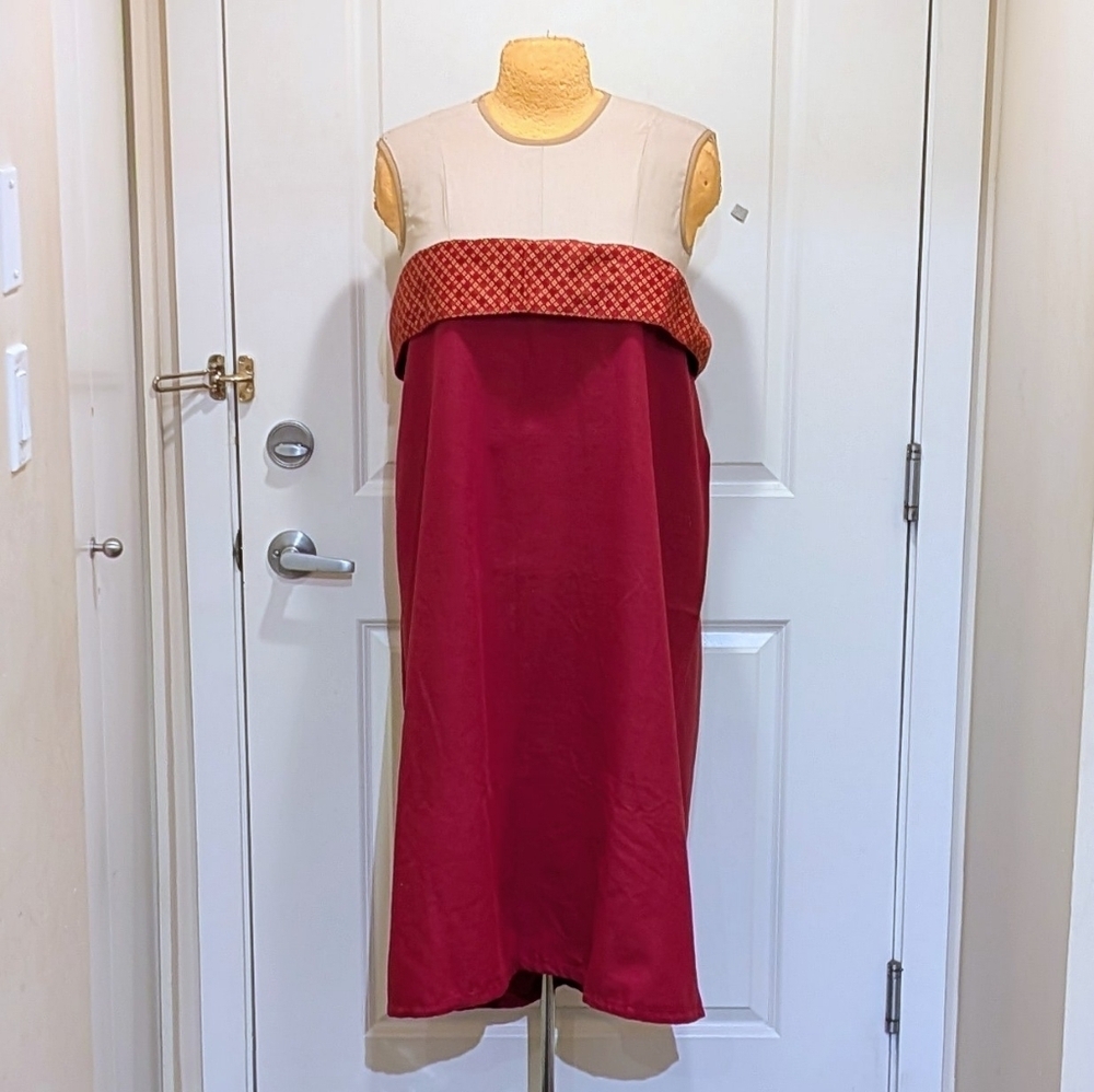 NWOT Beckwoman XXL Red Multi-Way Thai Cotton Drawstring Top Dress or Skirt